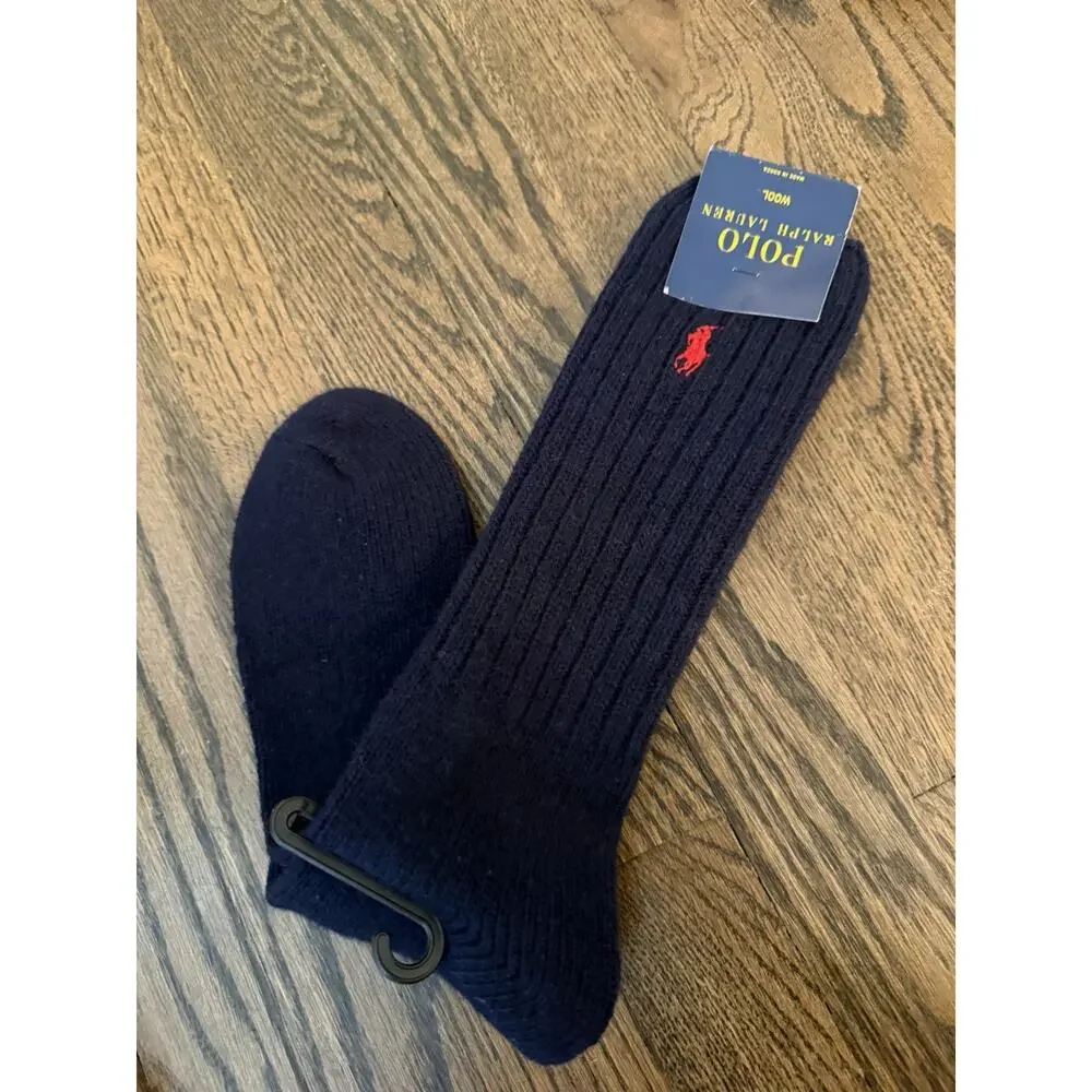 Polo Ralph Lauren 72% Wool Men’s Socks Navy Men's Sz 10-13 NWT $58